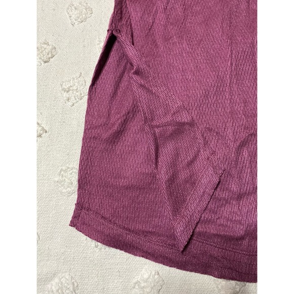 Free People Long Sleeve Shirt Dress Purple Waffle Knit Loungewear - Picture 4 of 8